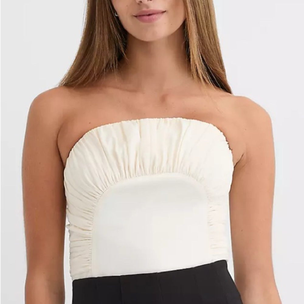 Loft Elegant Cream Strapless Bustier Top